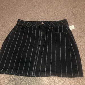PacSun black striped denim skirt